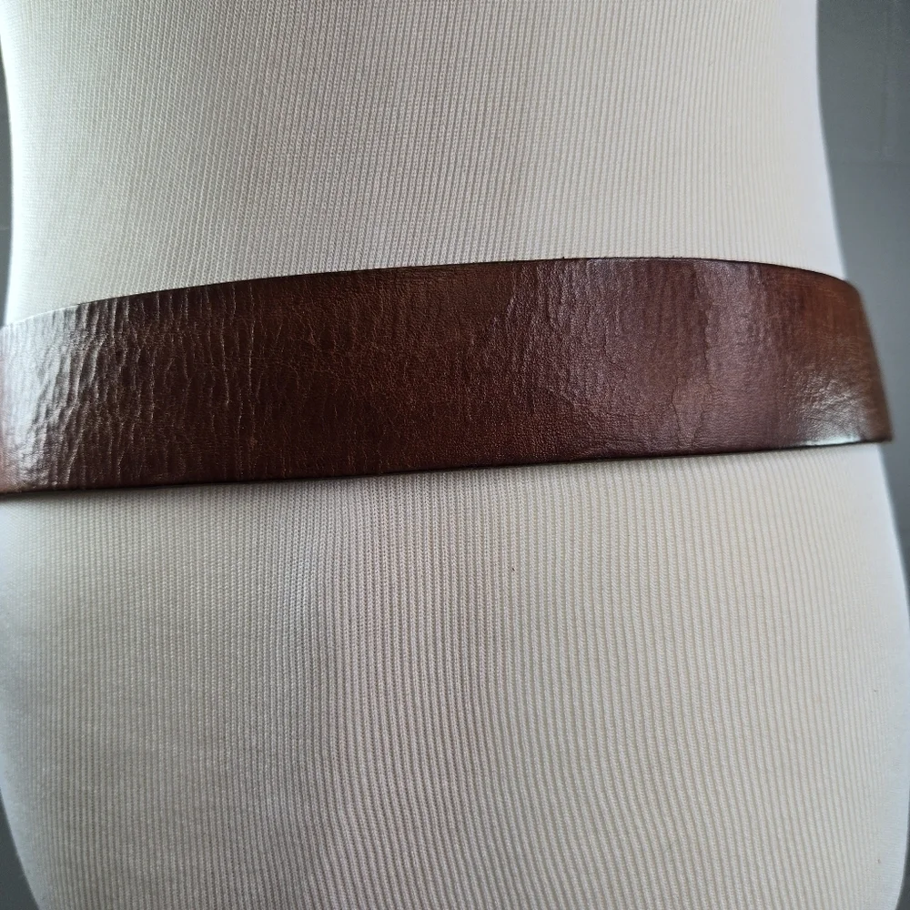Vtg y2k fossil brown leather grunge mens belt